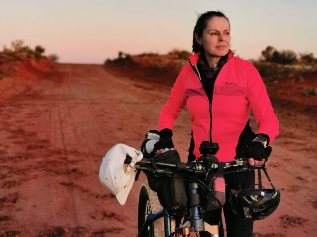 Ready to restart the journey, standing at the spot where I cycled to in 2021 (I pedalled 4km with a broken collarbone)