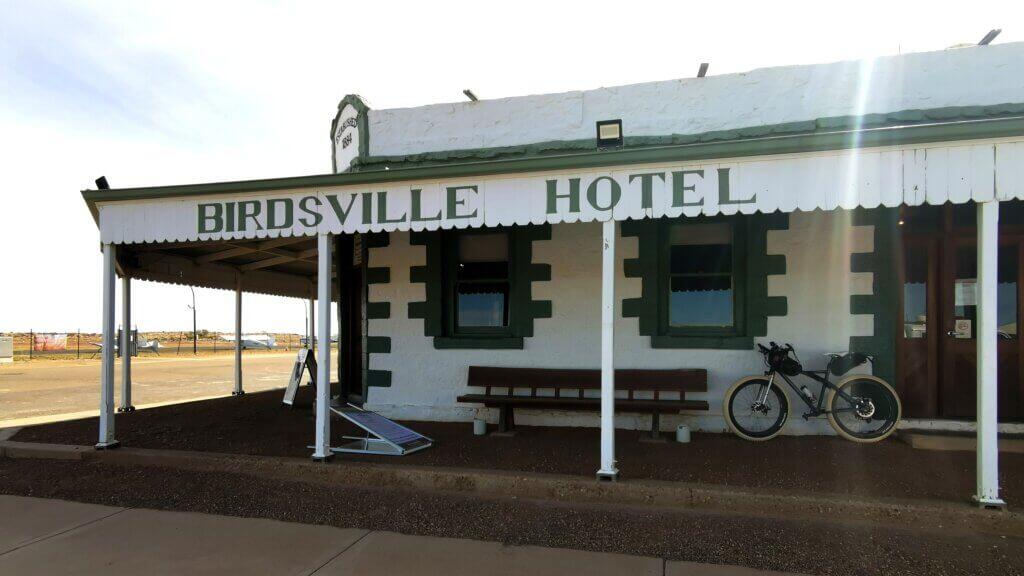 Finally arrived at the Birdsville hotel. A classic small, white wooden building with a veranda