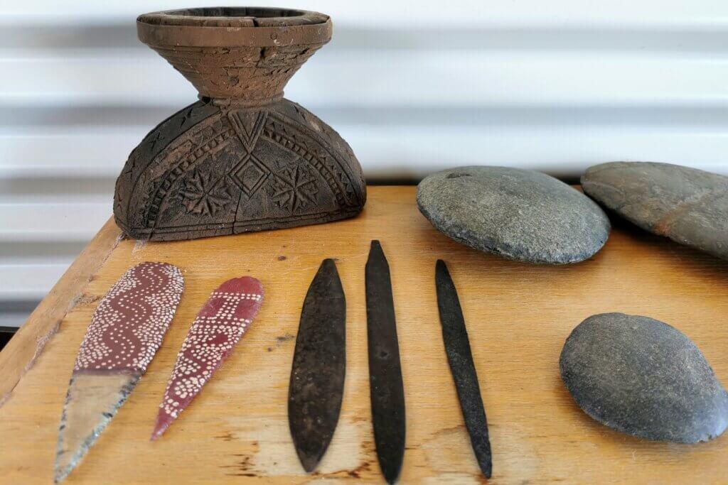 Implements can be made of any useful materials – even glass and discarded pieces of metal