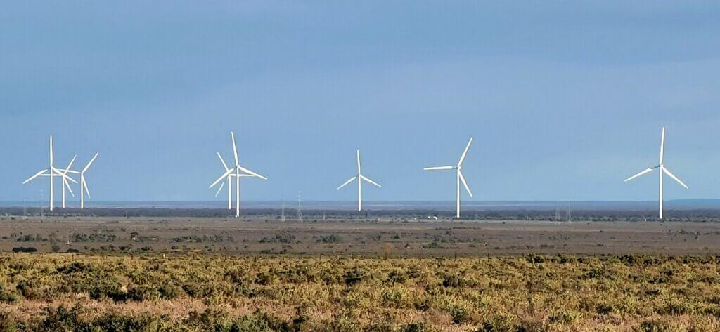 Wind farms on the coastal plain near Port Augusta