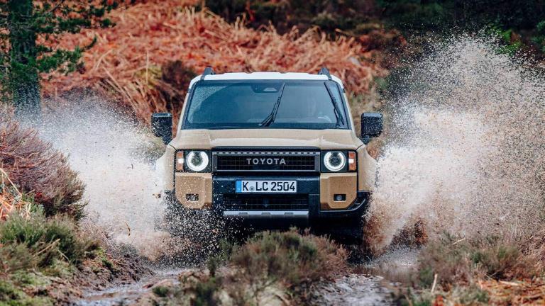 2024 land cruiser splashing through water
