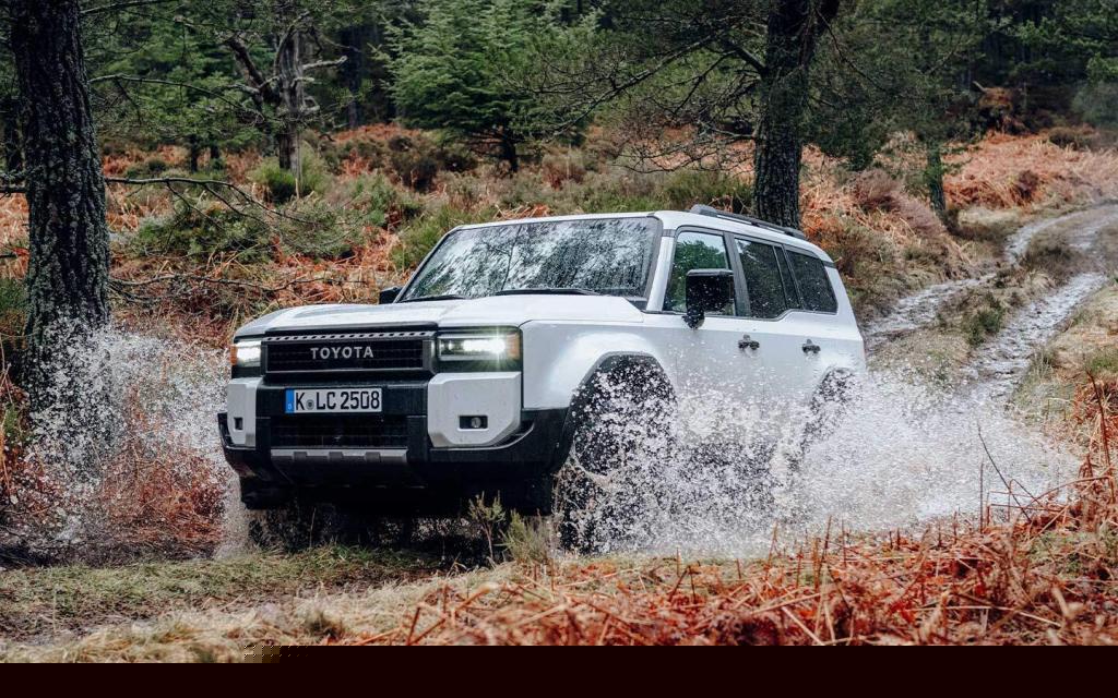 land cruiser lightduty 250 driving through stream in forest