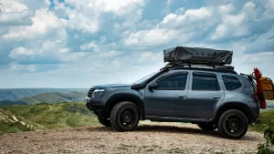 car with rooftop tent