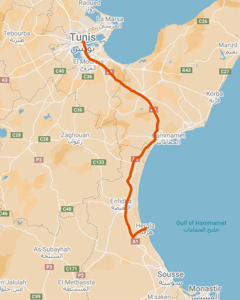 MGT tour 1 Tunis to Hergla