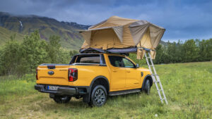 Ford Ranger with Rooftop tent in a remote setting