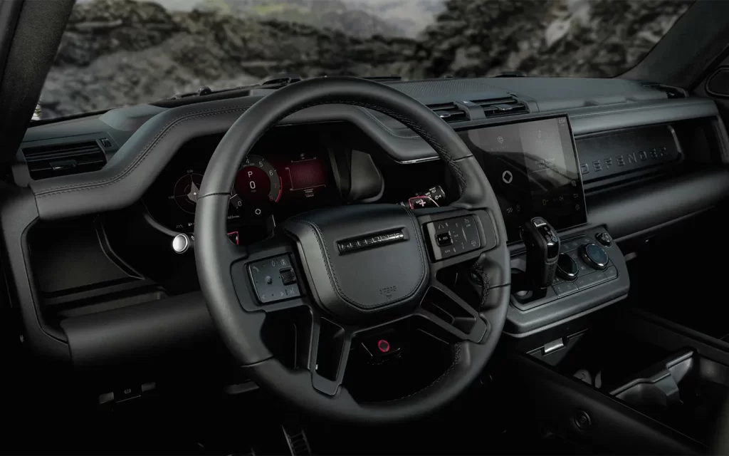 new defender octa black dashboard and steering wheel