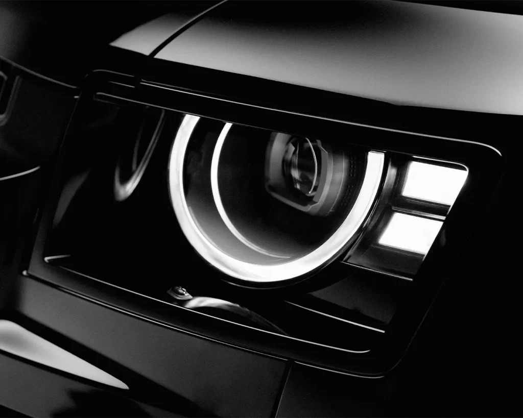 close up of new defender octa headlamp