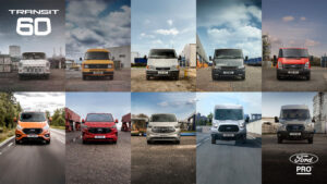 various models of Ford transit spanning the last 60 years