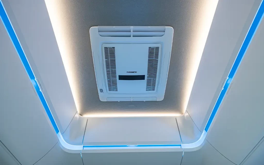 A roof air conditioning system is available as an option