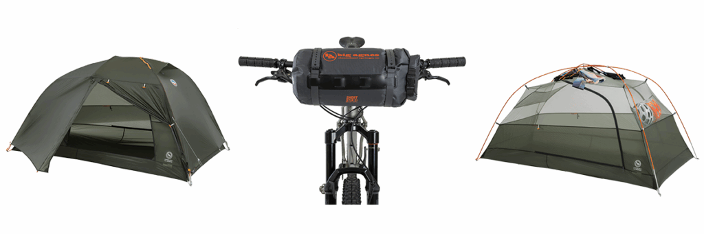 Copper Spur Tent erected and attached to bike