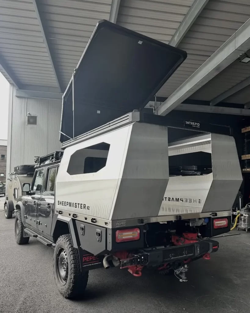 Custom made back for the INEOS Grenadier Quartermaster for storage and sleep